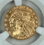 1926 $2.5 Indian Head, NGC MS62