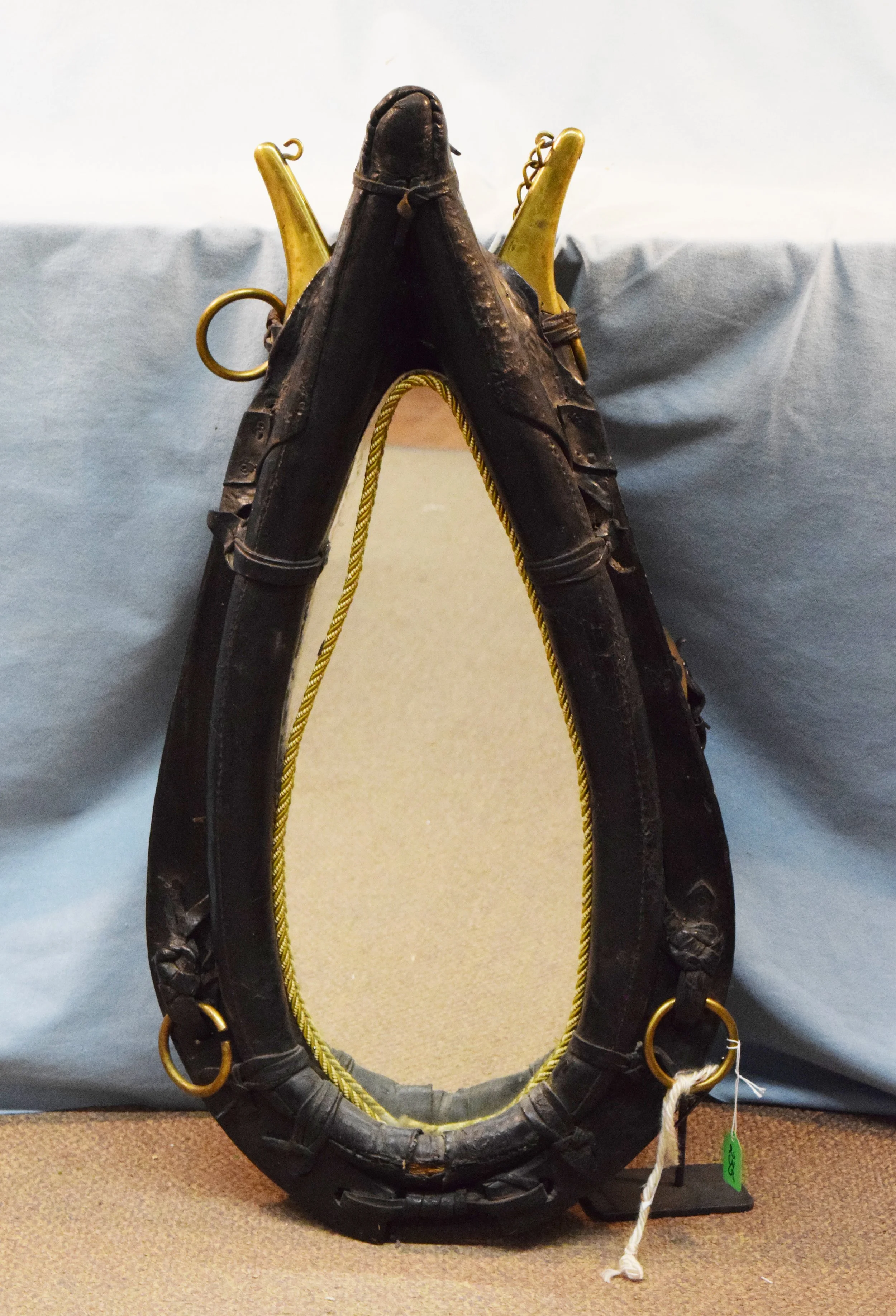Leather/Brass collar with mirror