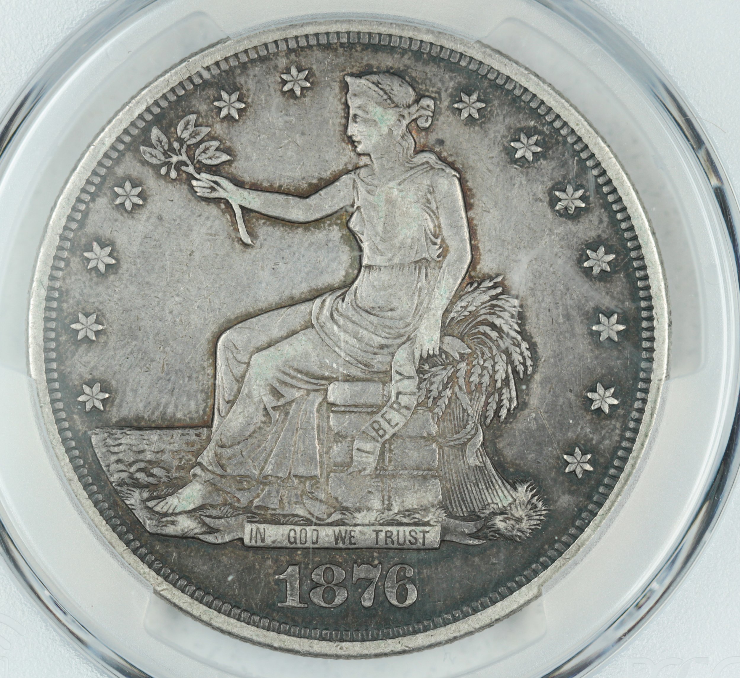 1876 Trade Dollar,  PCGS VF Details  