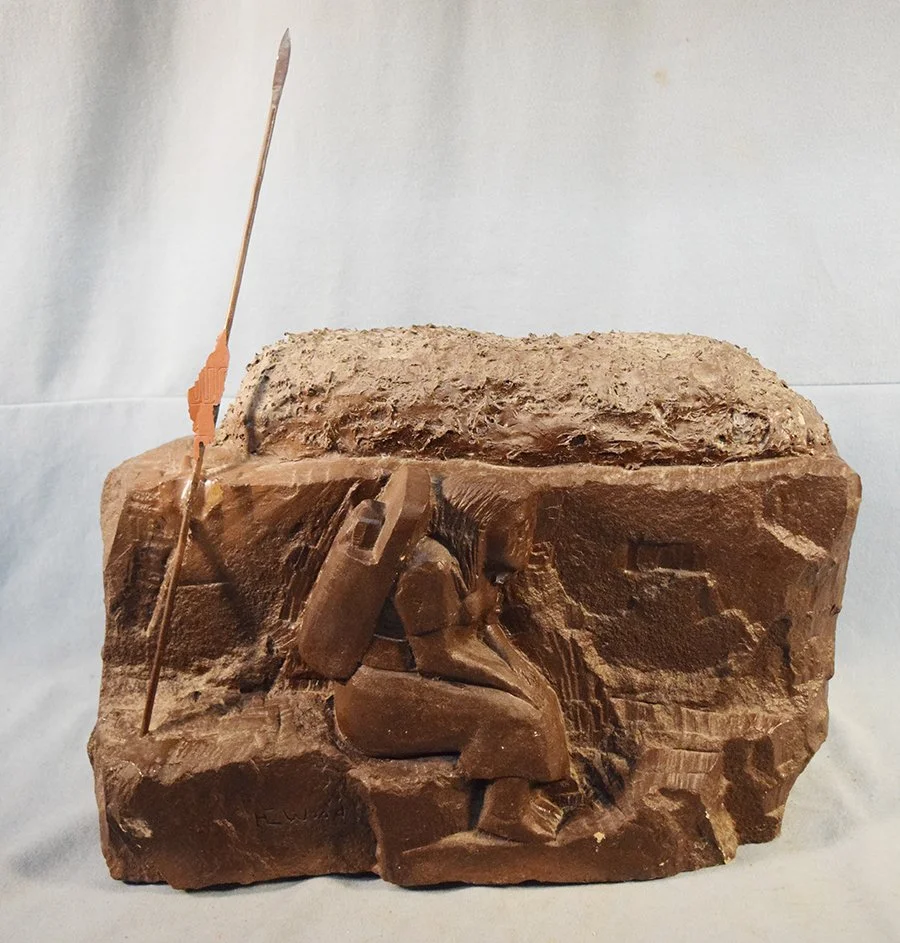 Chopwood, Hank (Hays, MT), stone sculpture, Sacred Burial,17" x 16" x 7.5"
