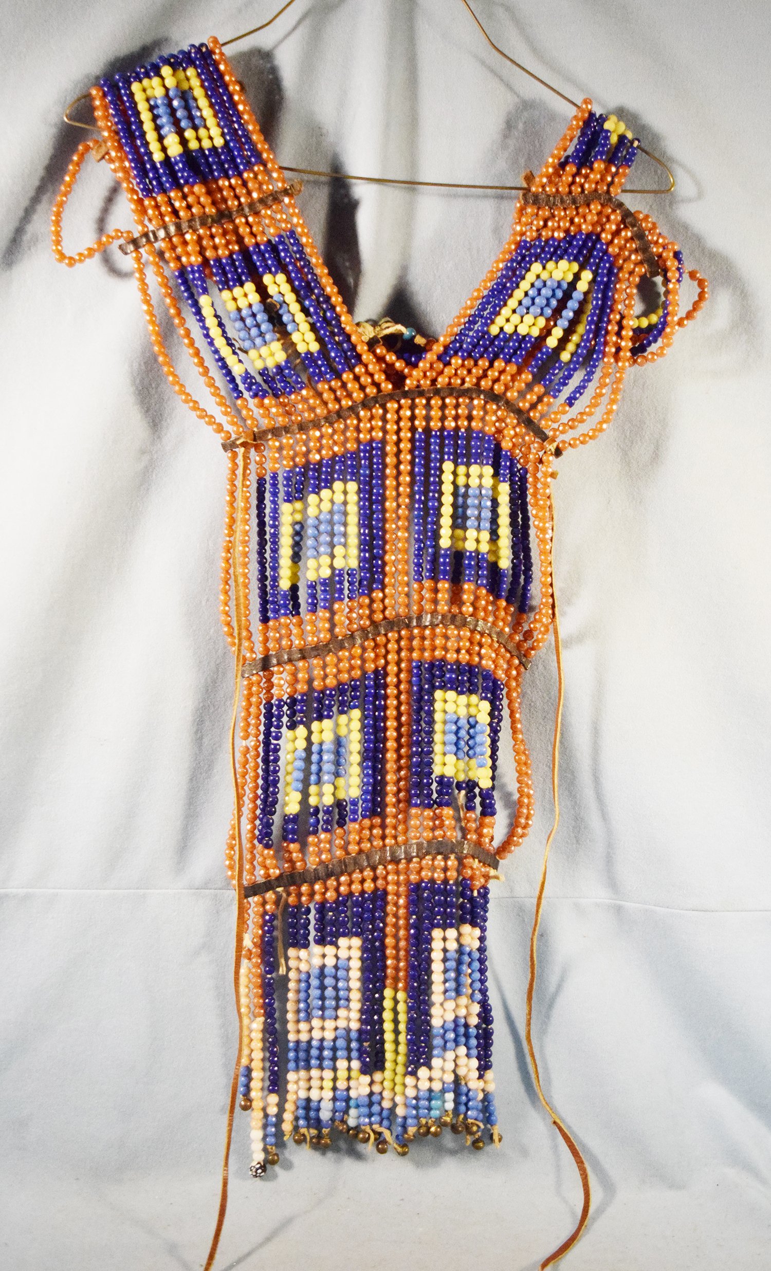 Bead breast plate/necklace, belonged to Feather Woman - Mrs Tom Thinker
