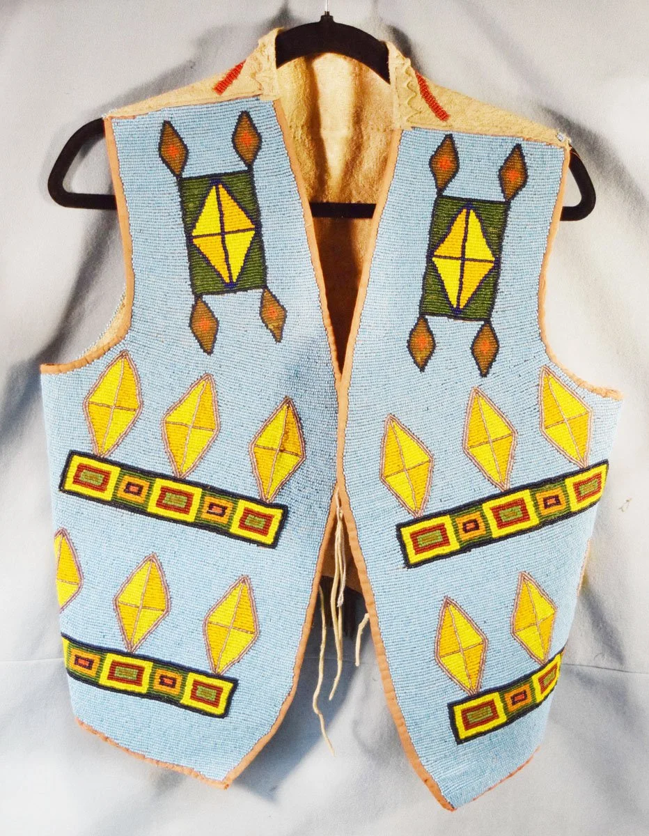 Beaded buckskin vest, excellent condition
