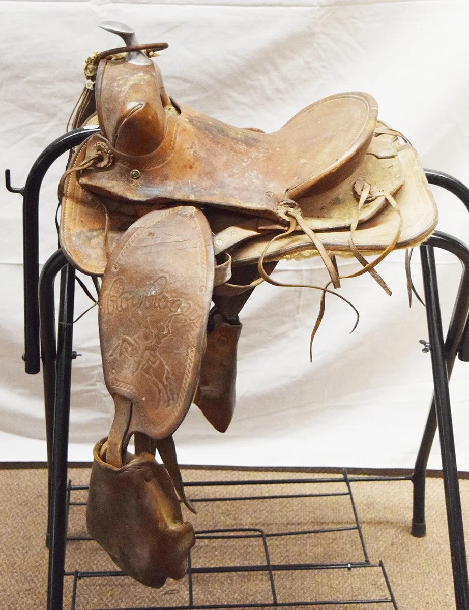 Roy Rogers kids' 11" saddle, tapaderos, rare
