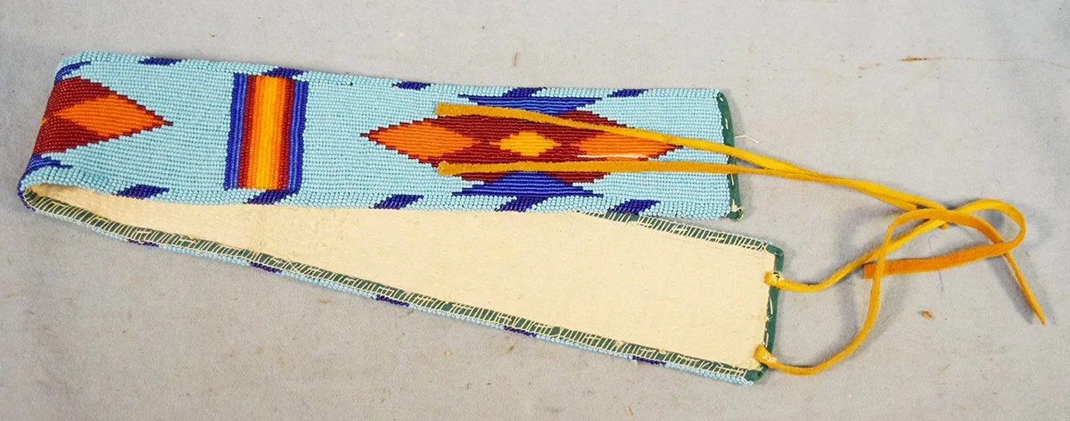 Beaded Indian belt, 26½" long, 3" wide
