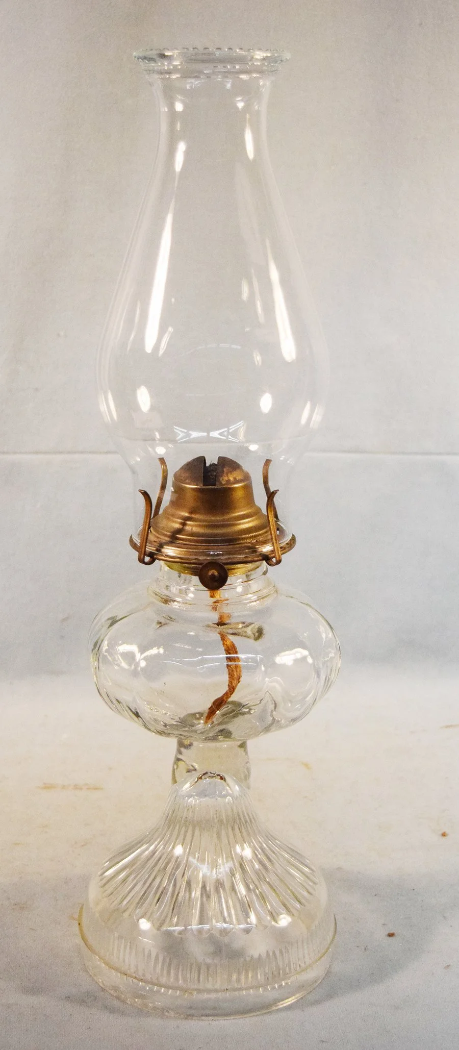Vintage oil lamp, 5½" diameter, 17½" tall
