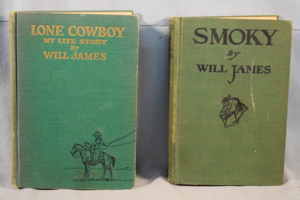 Will James books: Lone Cowboy My Life Story by Will James, ©1930, 1st & Smoky, ©1930, broken binding
