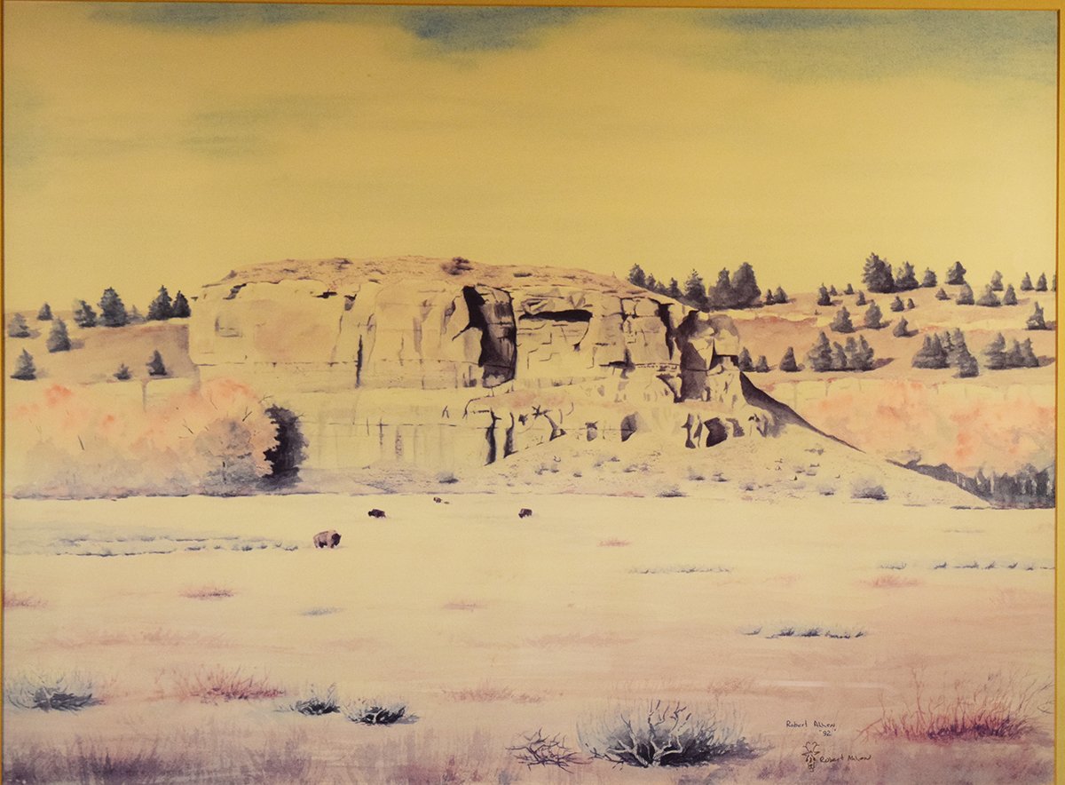 Bailey, Ted, print, Pompeys Pillar, 13" x 28", #2/500, framed, signed lower left, published by the BLM
