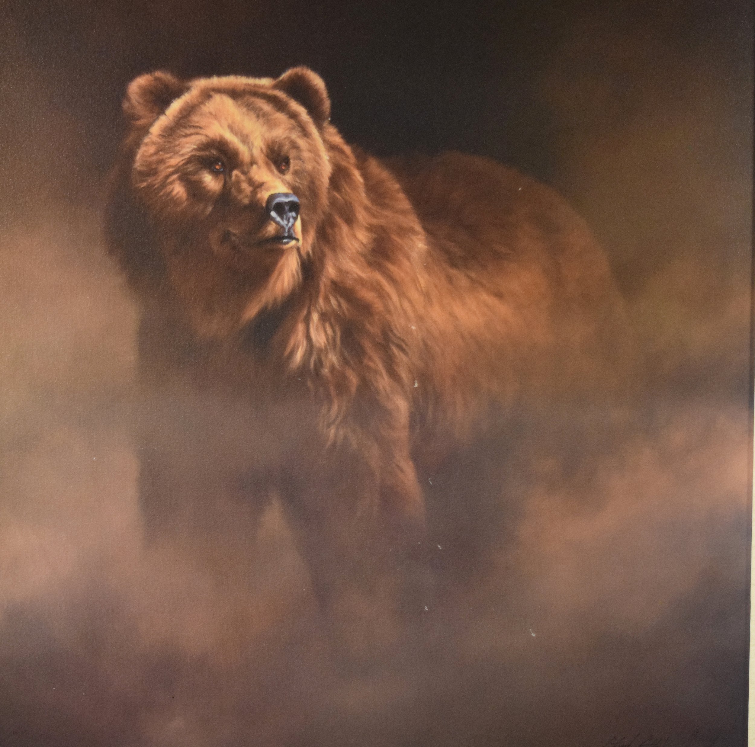 Aldrich, Edward, giclee on canvas, Hunter's Glaze, 23.5" x 23.5", framed, signed & numbered, #114/250, signed lower right, some scratches