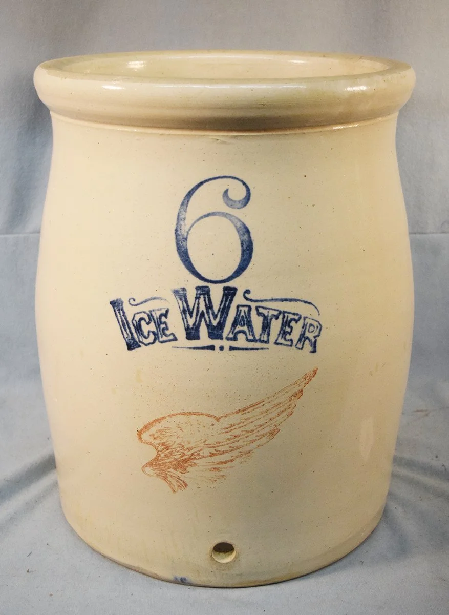 Redwing 6 gal ice water cooler, no lid or spigot, 6" wing, hairline crack inside 
