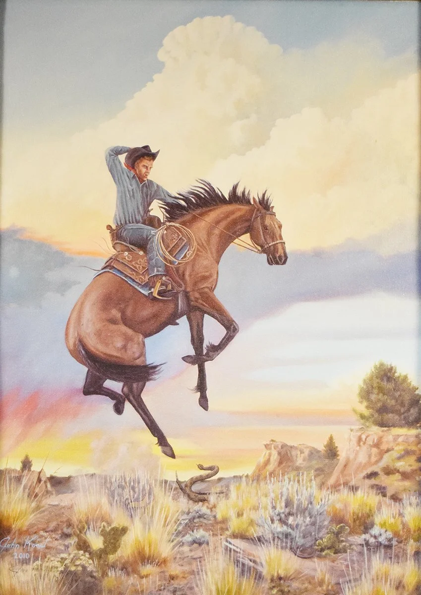 Kosel, John, Red Lodge, MT, print, A Chance Meeting, 19 ¼" x 14 ¼", framed, 2010, signed lower left
