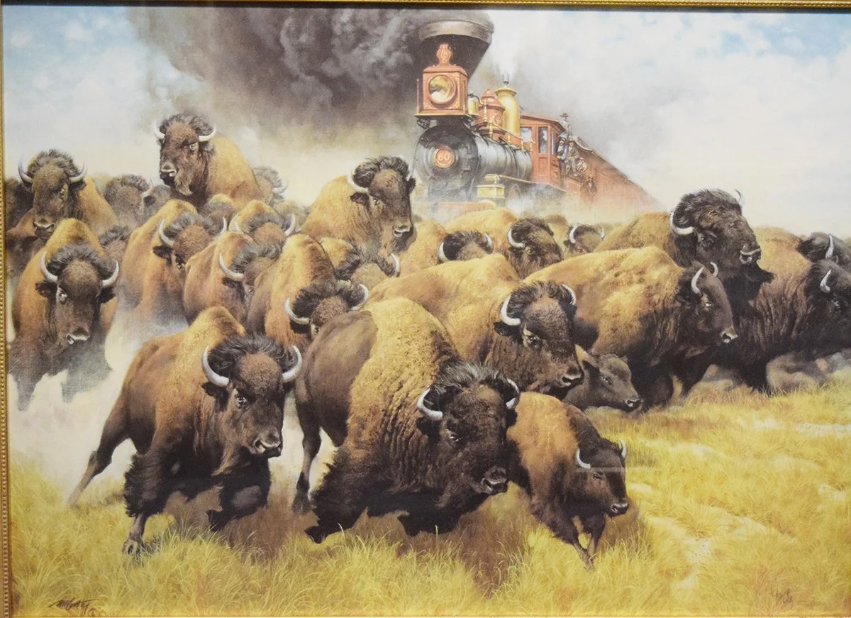 McCarthy, Frank, print, The Coming Of The Iron Horse, #585/1500, 20" x 24" framed, signed lower right
