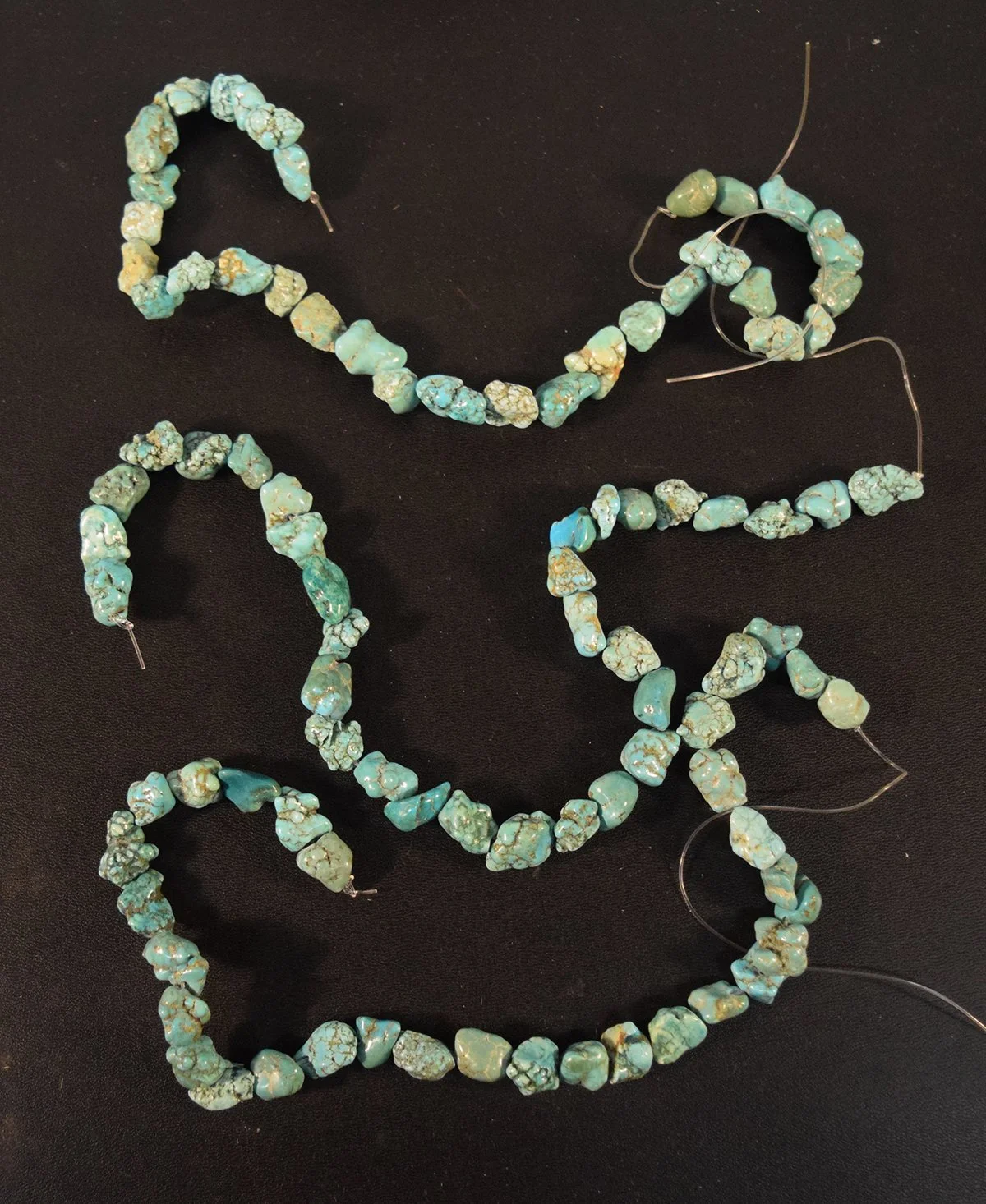 Blue Howlite turqoise nugget strands