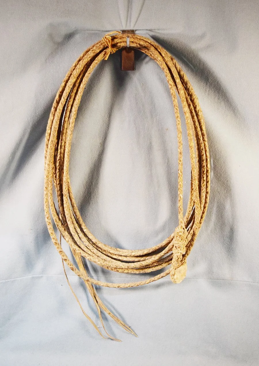 Braided rawhide rope, approx. 35', very nice