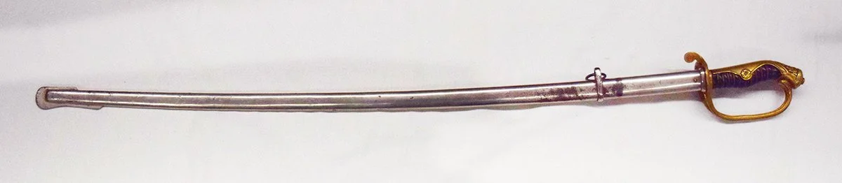 Japanese sword, 31" blade, brass hilt
