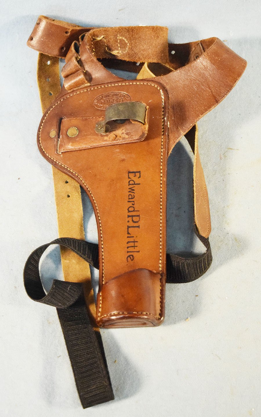 Miles City Saddlery, Miles City, MT, leather shoulder holster with unusual cartridge loops
