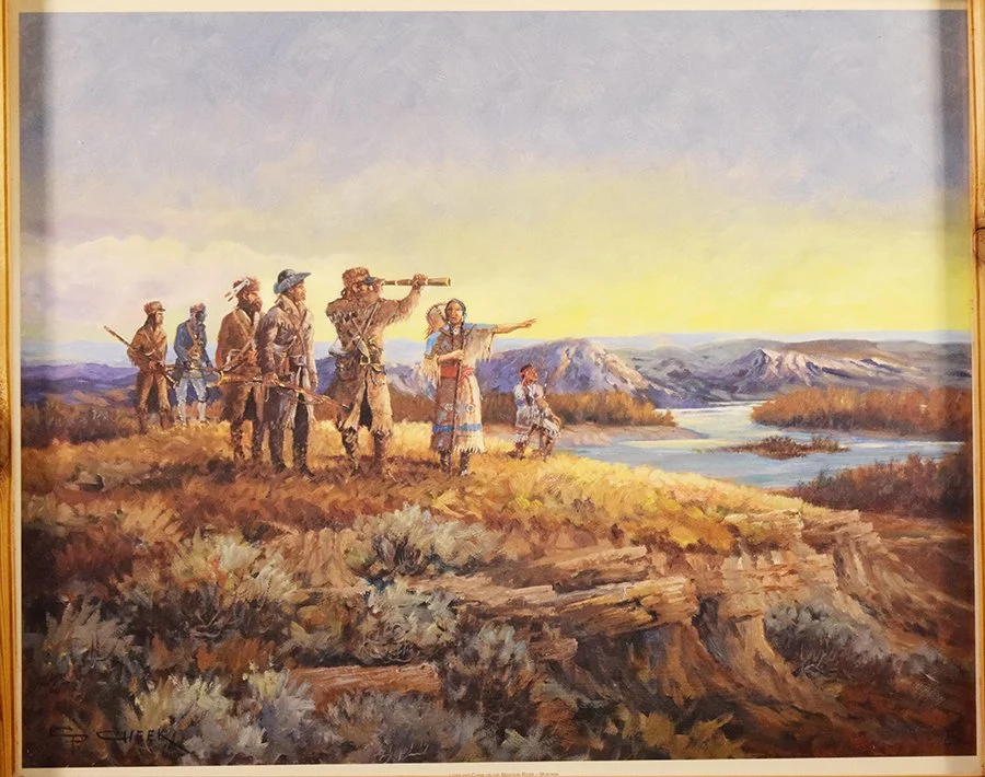 Cheek, C. R., limited edition print, Lewis & Clark on the Missouri River - Montana, 15" x 19", framed, signed & numbered lower right, #192/500