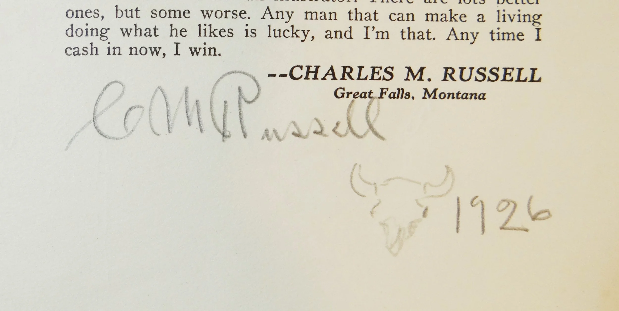 C. M  Russell signature in More Rawhides