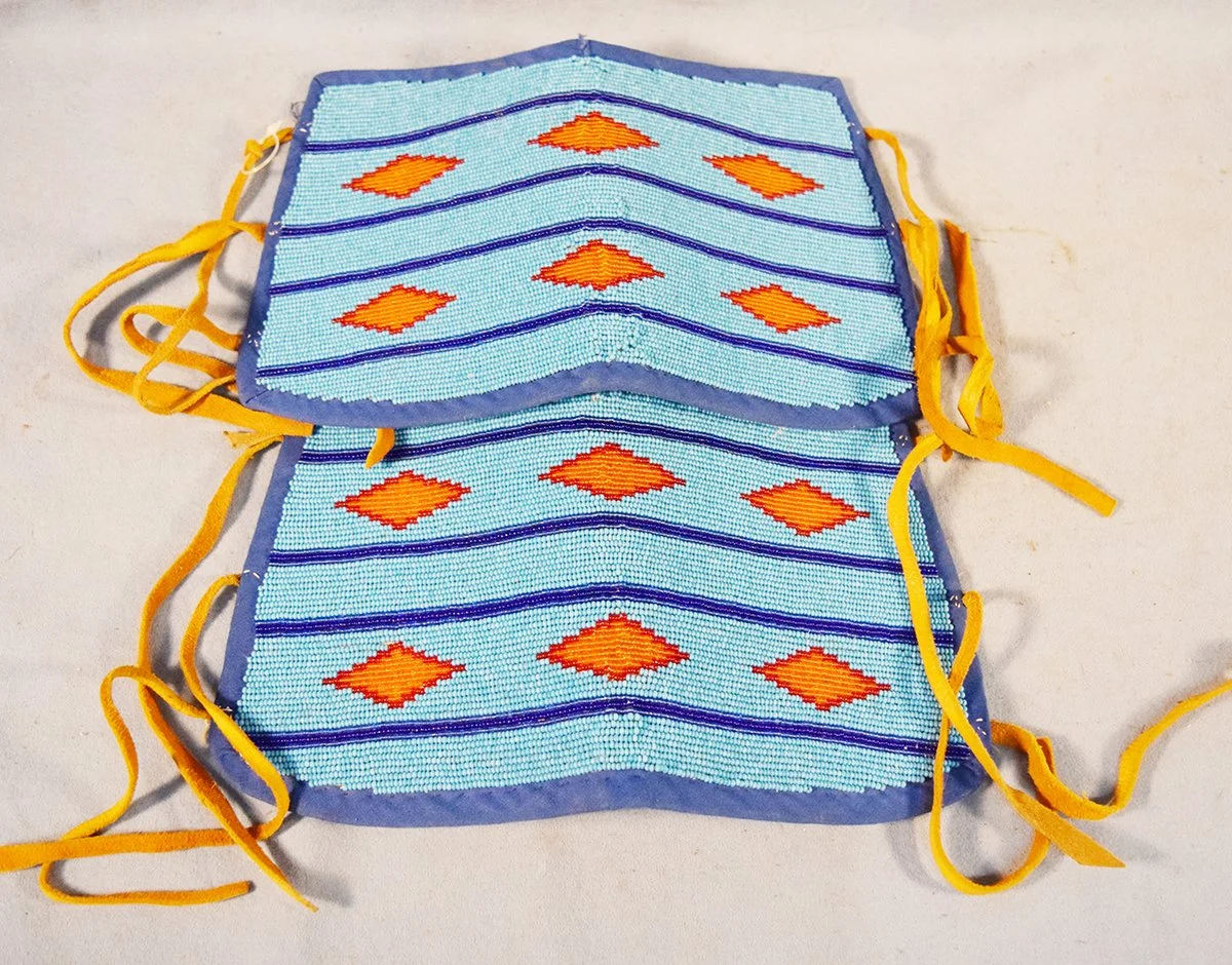 Beaded wrist cuffs, 7" tall