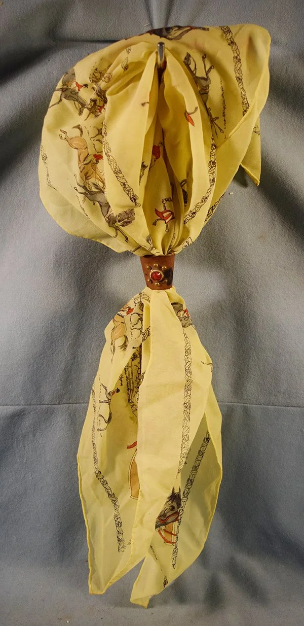 Vintage cowboy neckerchief w/fancy studded scarf slide, excellent condition