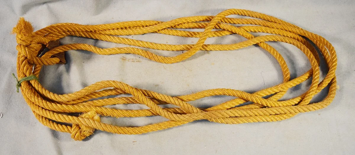 Hemp braided lariat, quite old, approx. 20'
