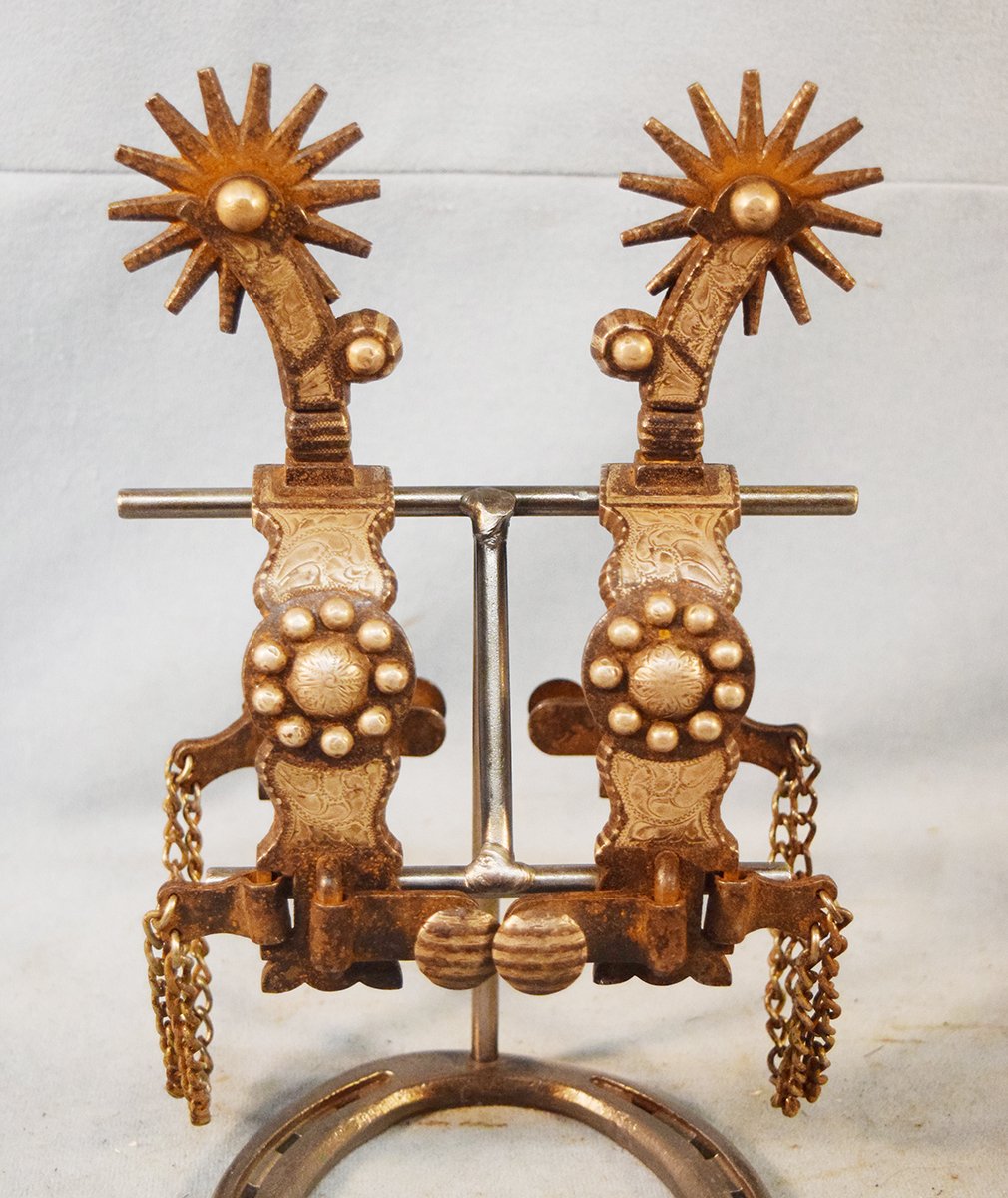 G.S. Garcia, Elko, NV etched silver spurs 
