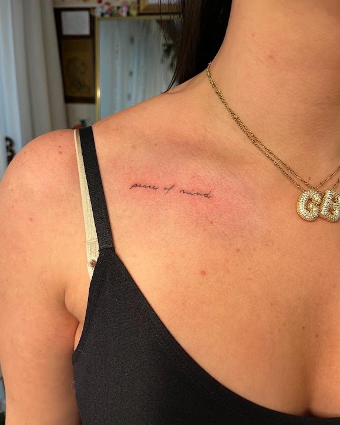 Itty bitty script tattoo! Script tattoos have so much meaning and serve as the perfect reminder!