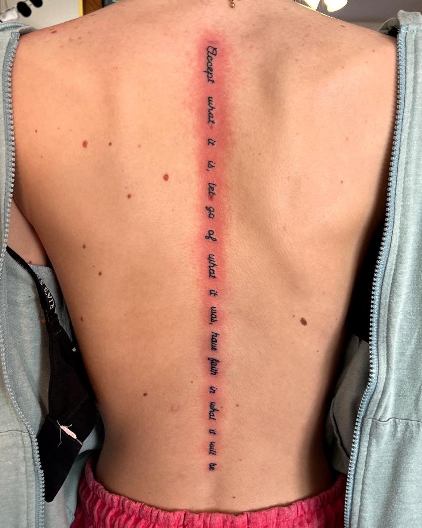 Fun spine tattoo!