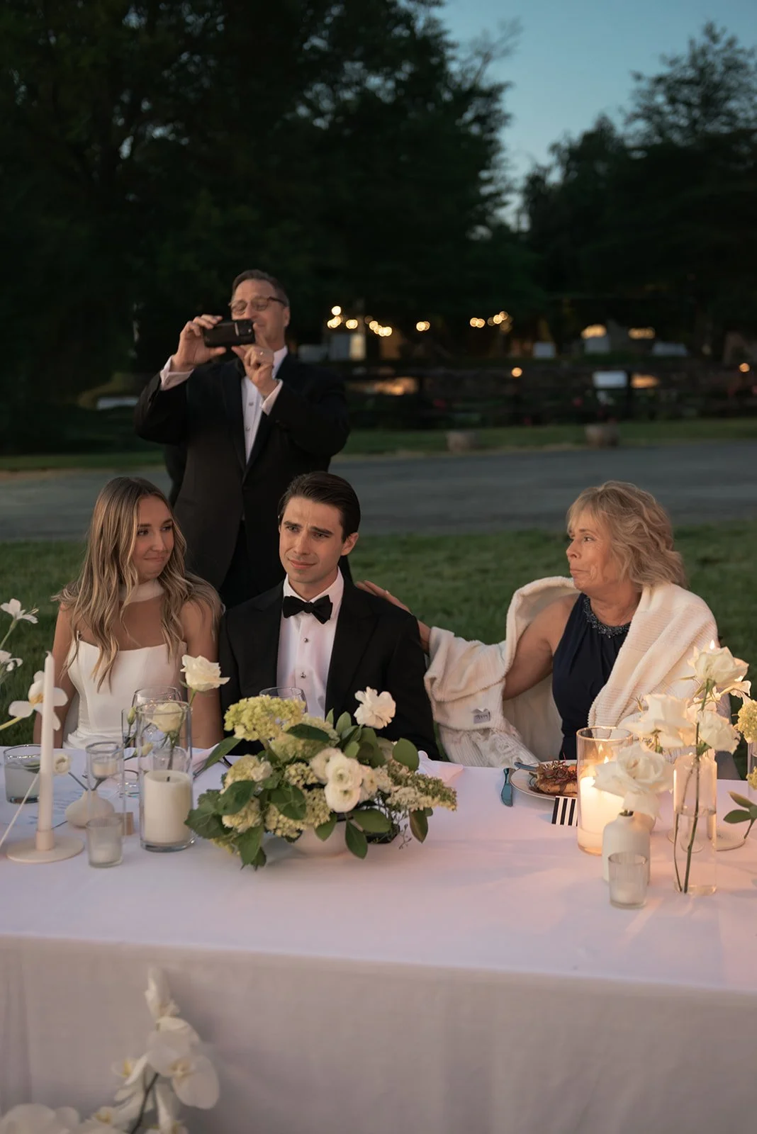 Groom gets emotional during the wedding speeches at the reception.