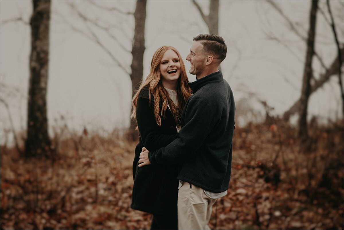  A foggy fall engagement session on Lookout Mountain in Tennessee 