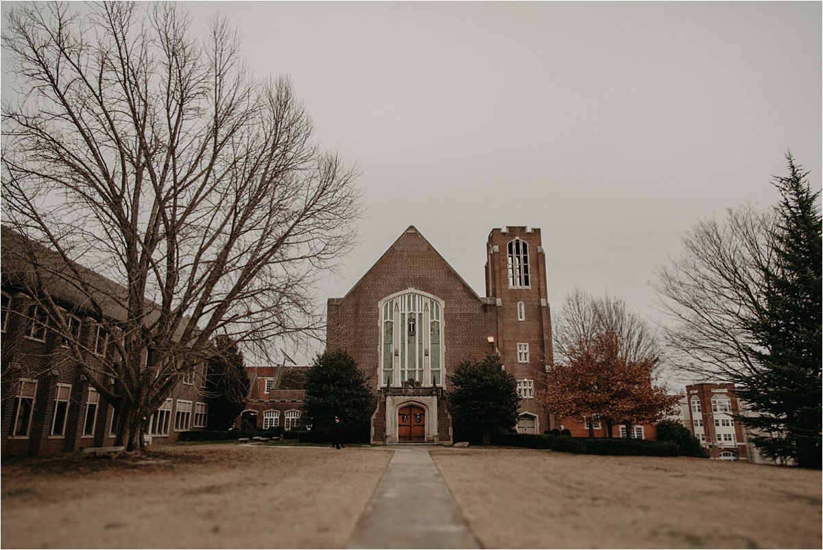 Winter wedding at Patten Chapel