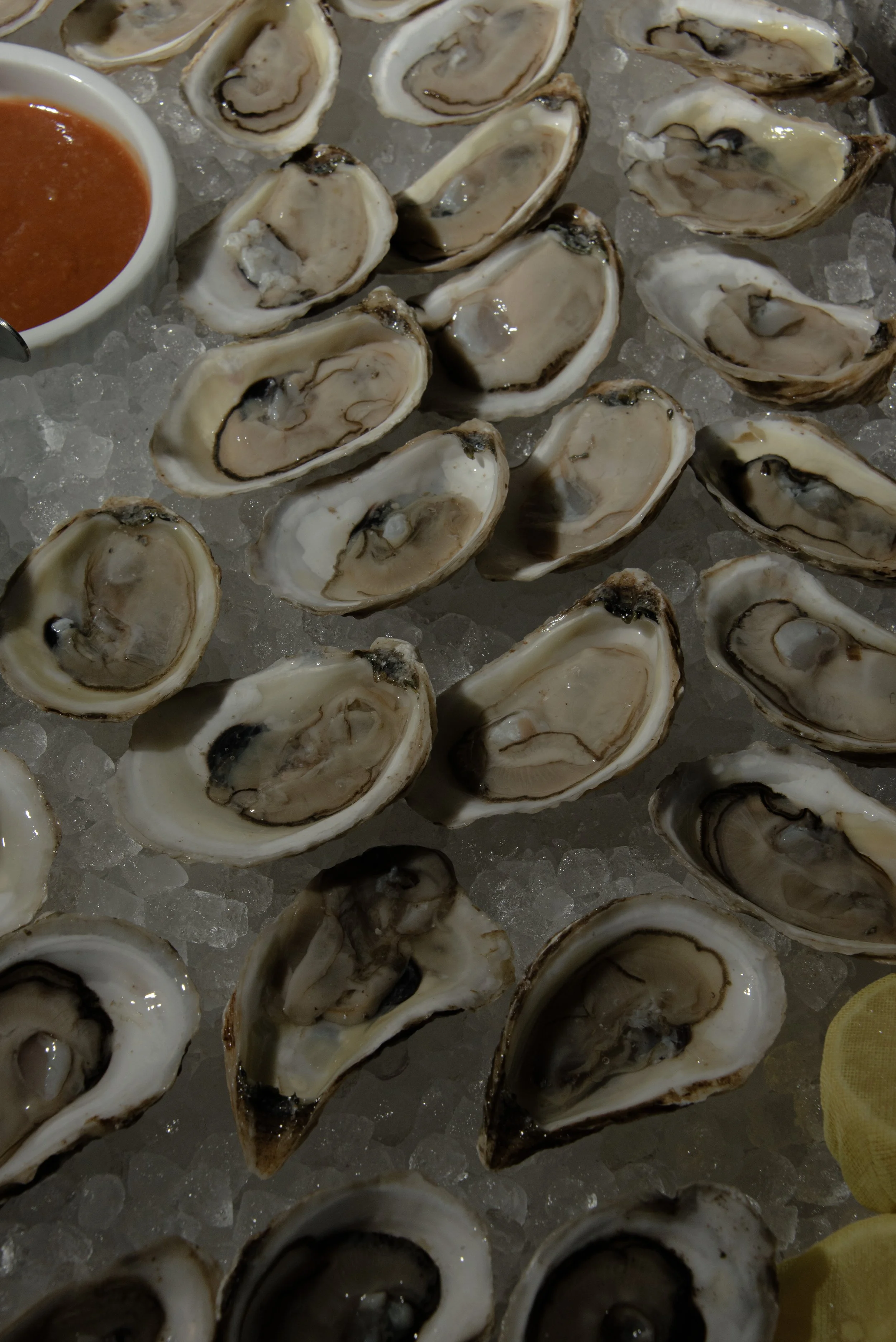 Close-up photograph of oysters prepared for a celebration or hospitality experience, showcasing culinary details and intentional event design.