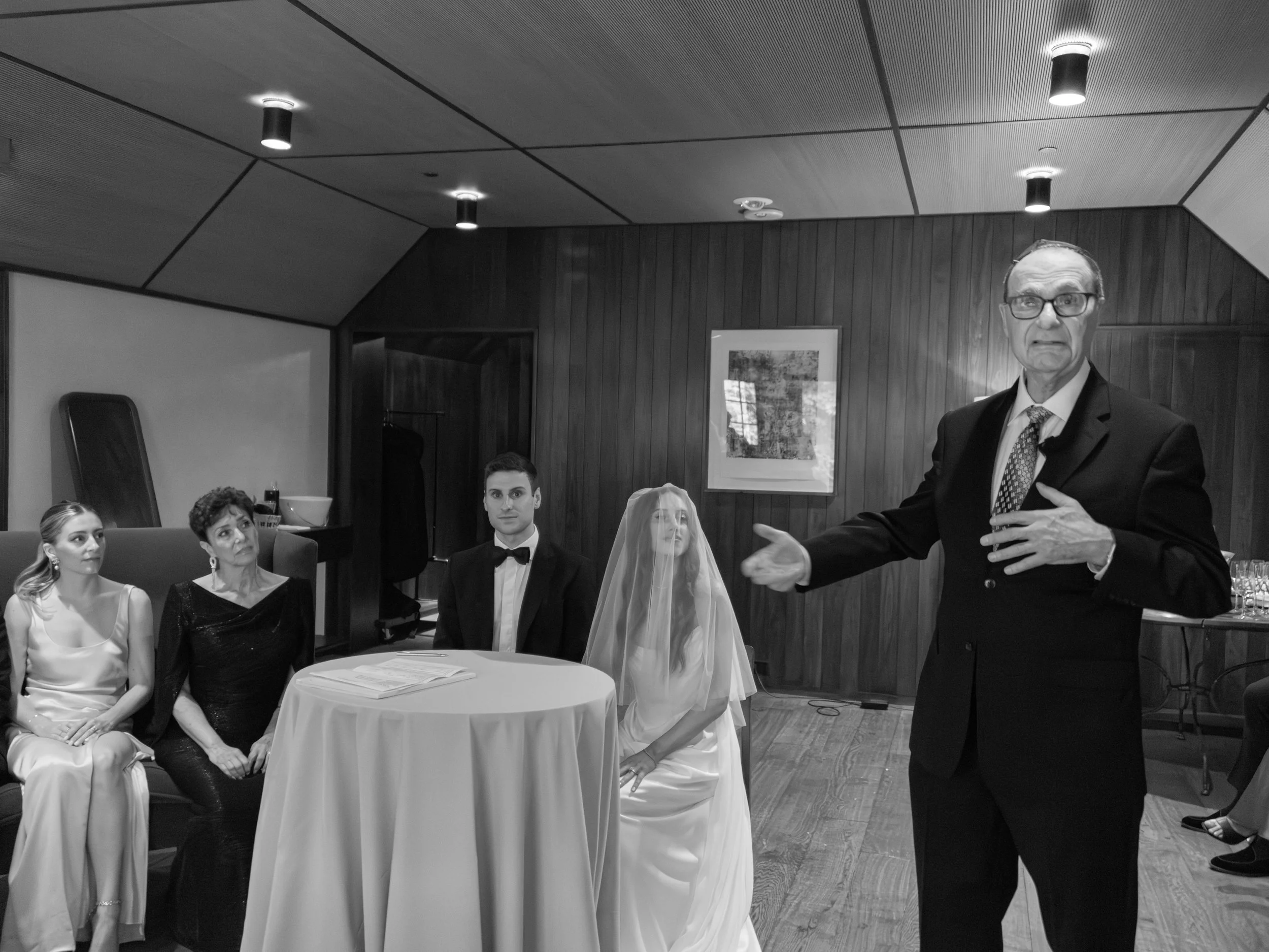 The Rabbi performs the Ketubah ceremony for the Jewish wedding traditions at Blue Hill at Stone Barns. 