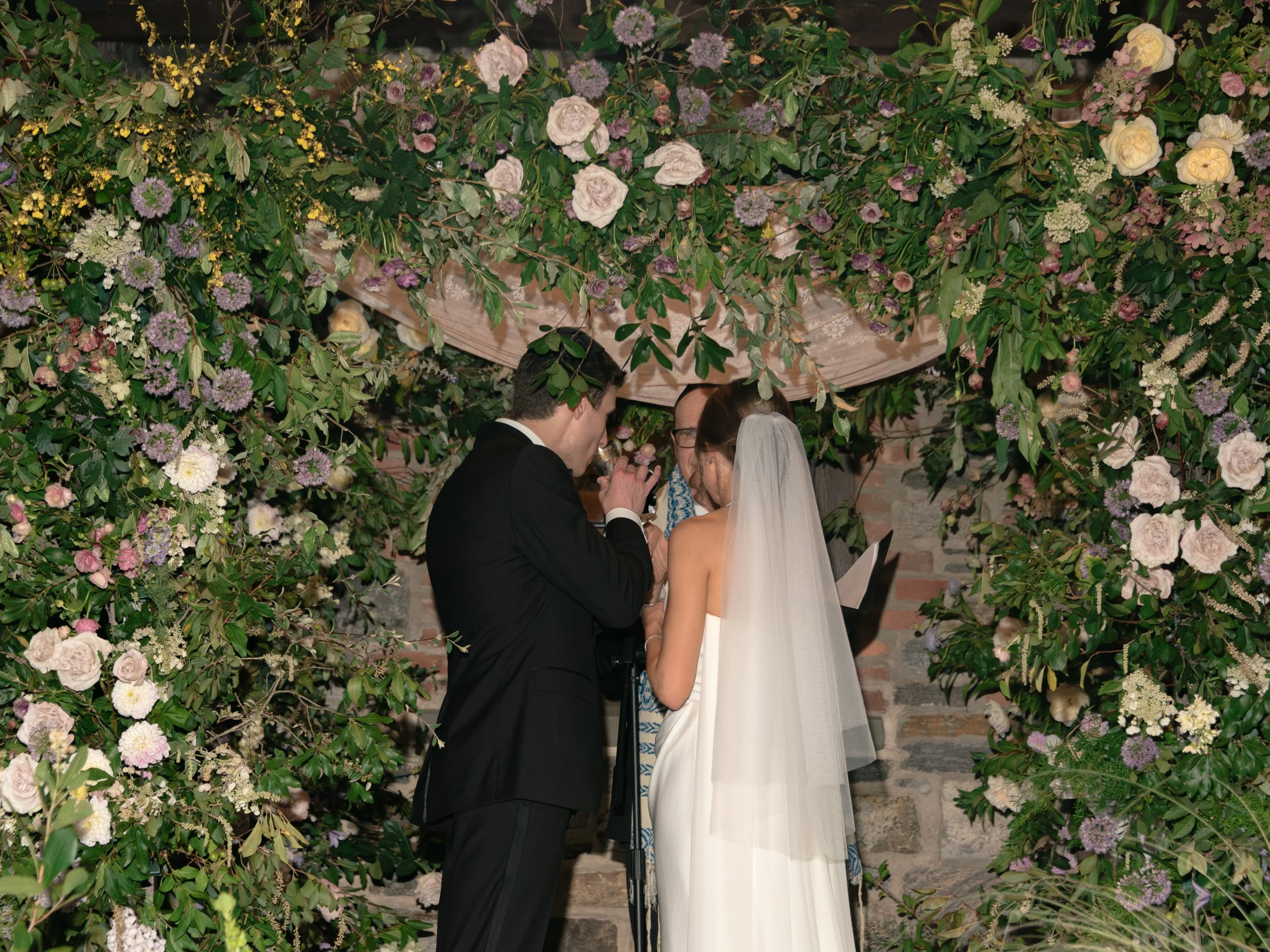 Family and friends gather during a meaningful Jewish wedding tradition at Blue Hill at Stone Barns.
