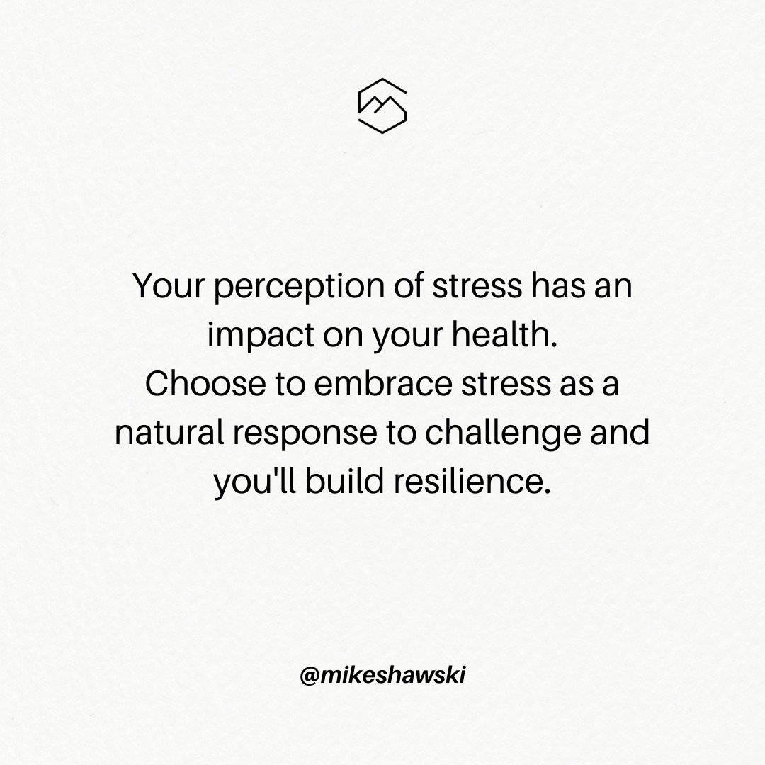 Stress is a catalyst for growth&mdash;but you have to believe it.⁠
⁠
Viewing stress as inherently harmful can exacerbate its negative impact on your health.⁠
⁠
Choose to embrace stress as a natural and healthy response to challenge and you'll build r