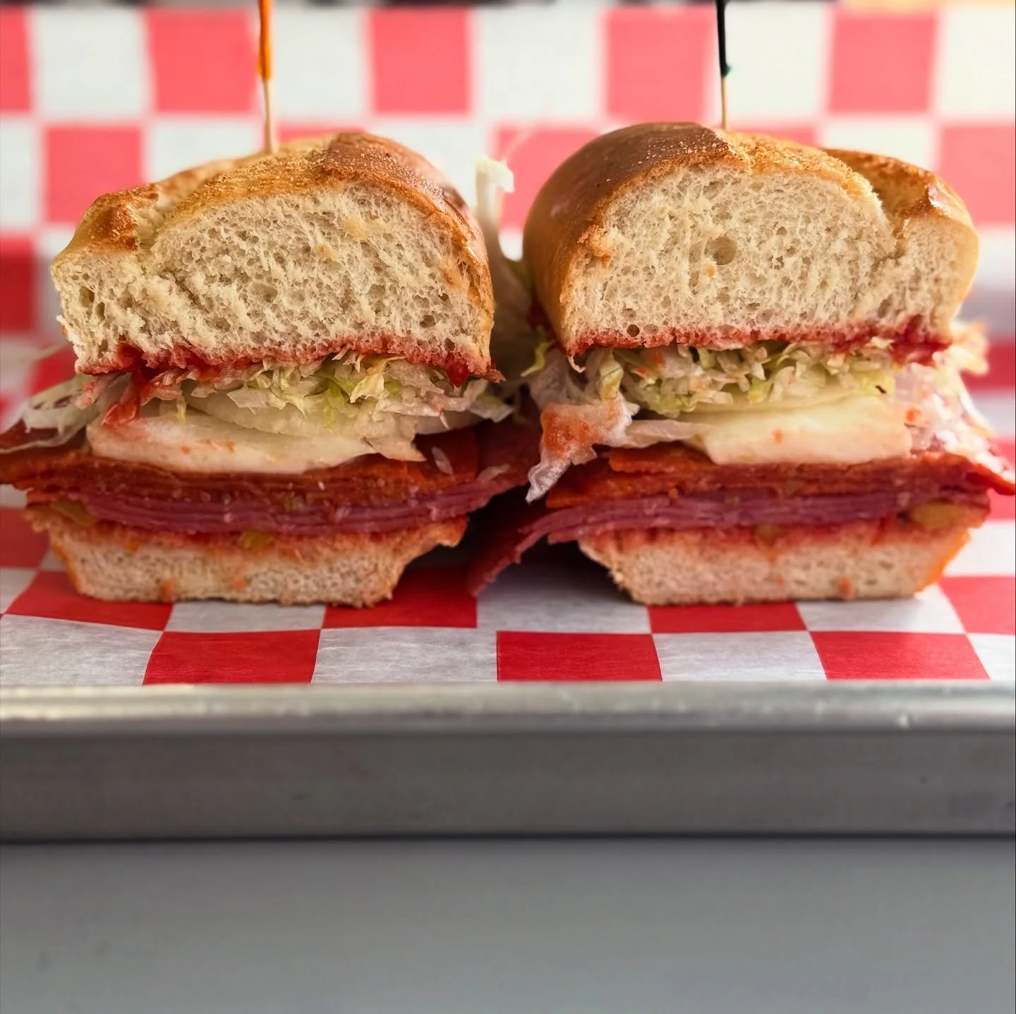 Pizza Sub Day!! Salami, pepperoni, Fresh Mozzarella, Pizza sauce & Banana Peppers 
#cheffeature #chefscafecincy #cincinnatilunch