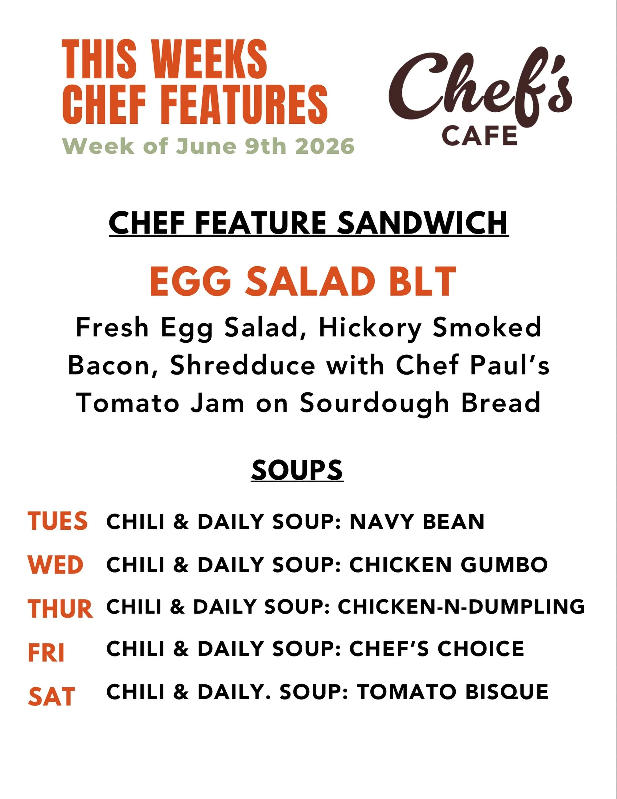 Put this Chef Feature on your list of must-haves this week!! 
Egg Salad BLT with Tomato Jam 🤤