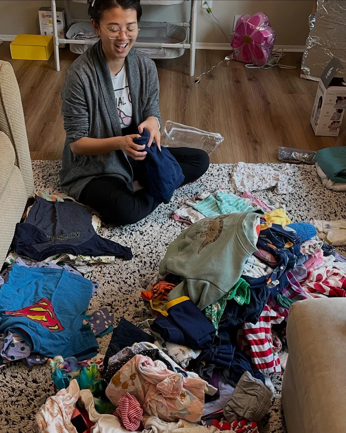 Working with a client to get ready for her second baby was such a joy! We started by creating our clothes mountain, then sorted by size, and then folded!
#konmariconsultants #konmari #professionalorganizer
