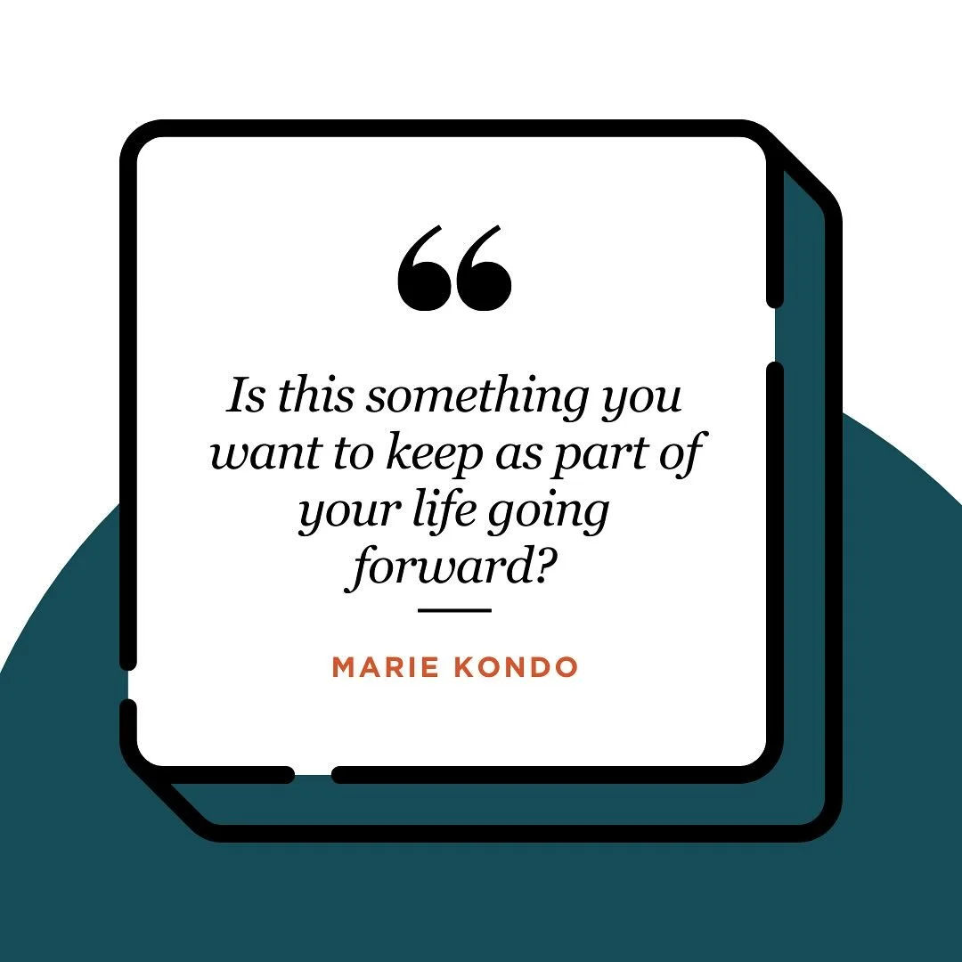 My absolute favorite quote from Marie on her Netflix show! ❤️ Who we are becoming can be vastly different than who we have been in the past, and that’s okay! 
#konmari #konmariconsultant #professionalorganizer #growth