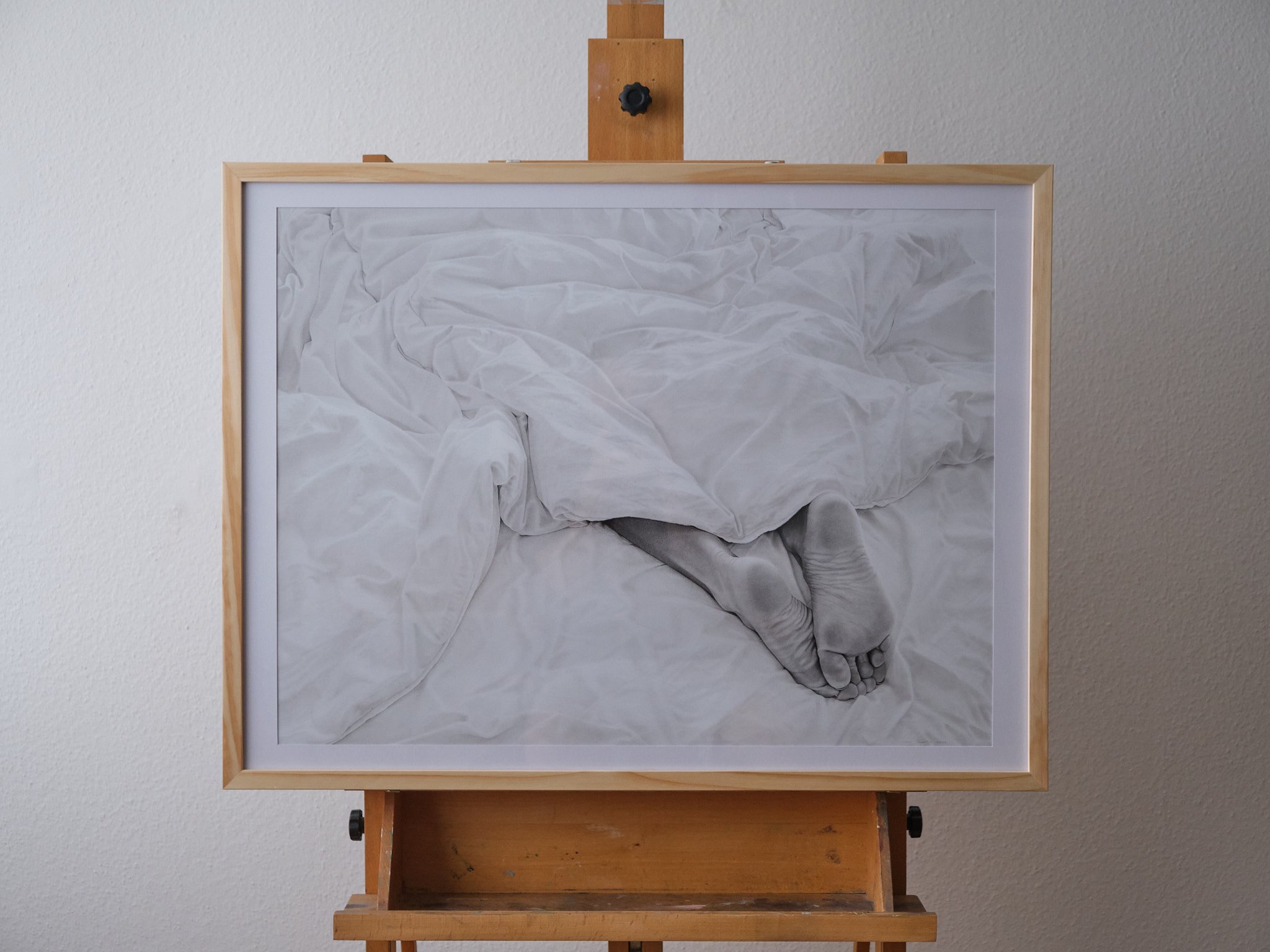 detail of contemporary artwork printed and framed