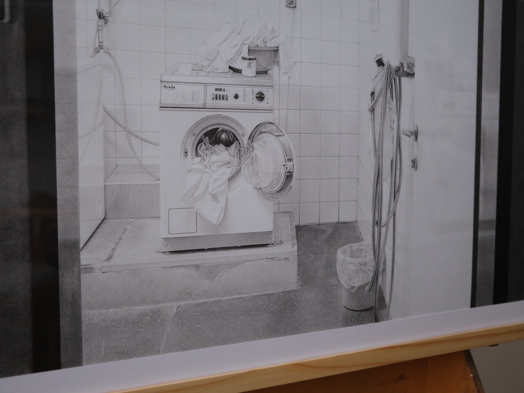 detail showing precise realistic drawing of minimalistic and highly functionalistic space