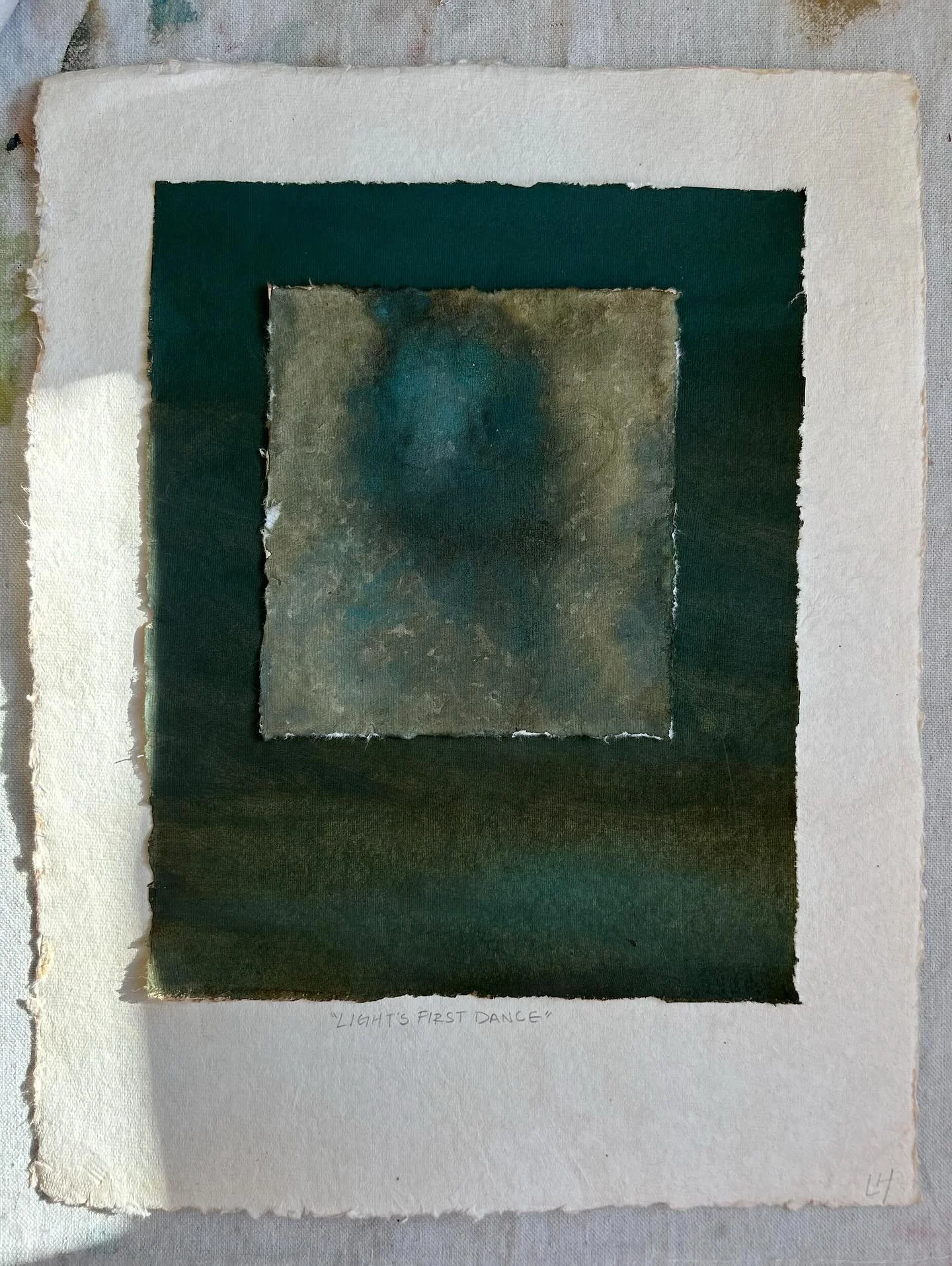 Have been so drawn to this piece along with other recent collage work that I&rsquo;m looking forward to sharing some more of 🪐 The fluidity of ink + the structured shapes + the texture and vintage feel of the deckled edge paper. Just love the way it