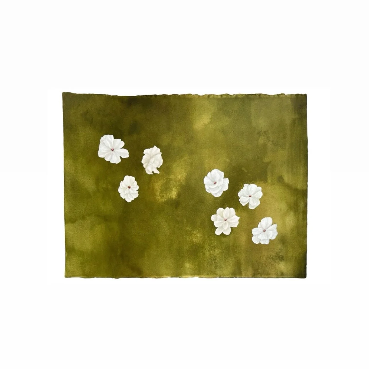 &ldquo;Dancing Petals&rdquo; on 22 x 30 inch 300 lb paper &mdash; love these happy little blooms all taking their own unique form. Each flower (in this case inspired mostly by Butterfly Ranunculus) is hand painted with oil on paper, cut out and secur