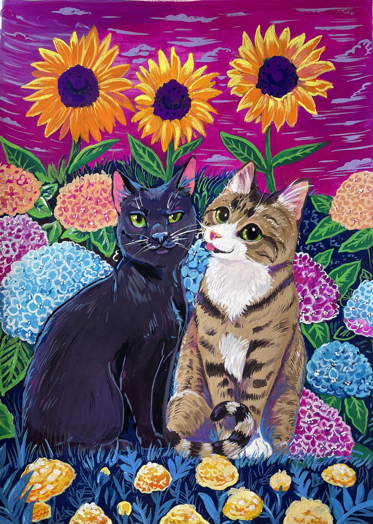 Gomez and Pfieff - Gouache 9 x 12