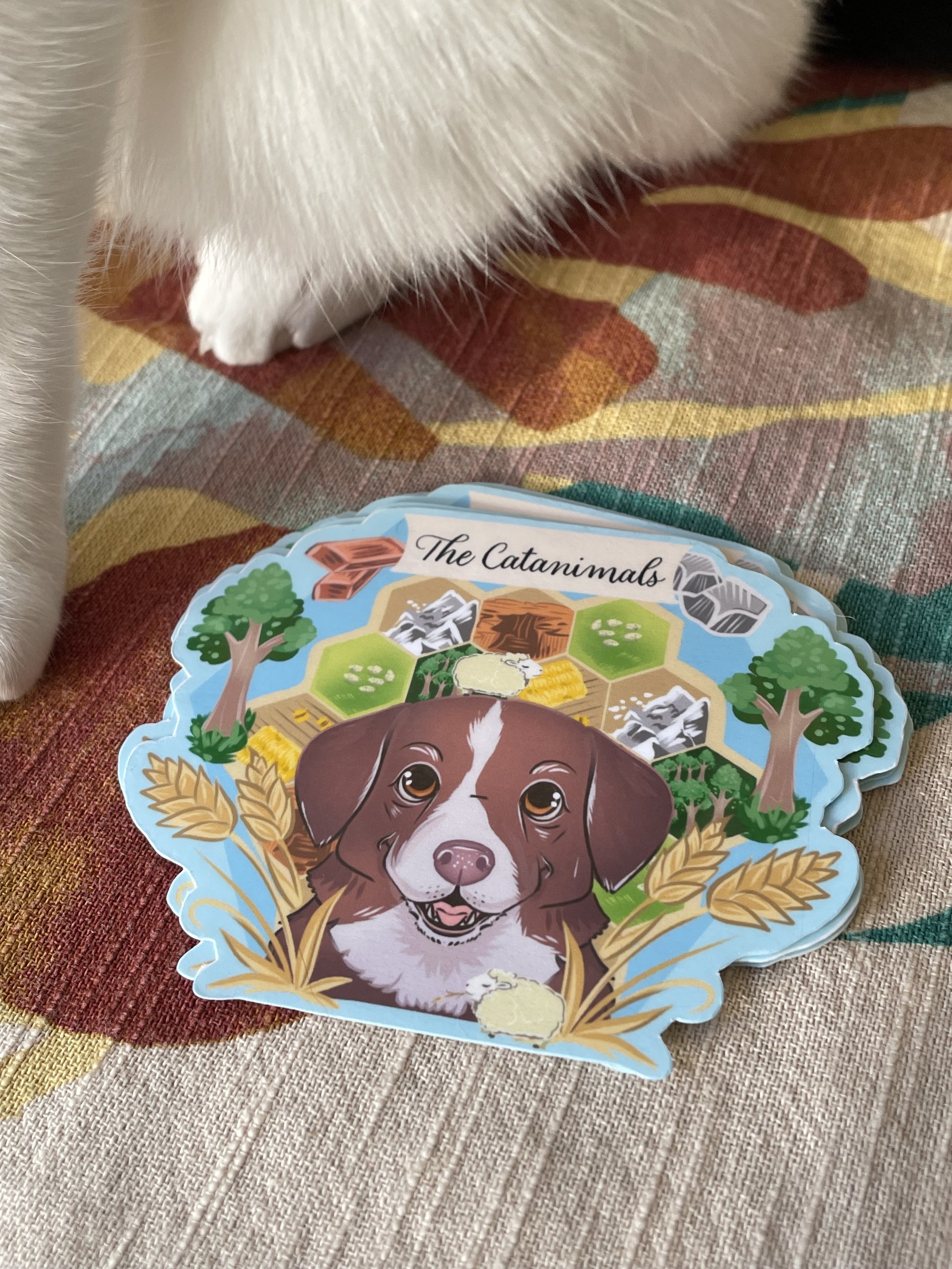 Mixed breed dog Catan Sticker design