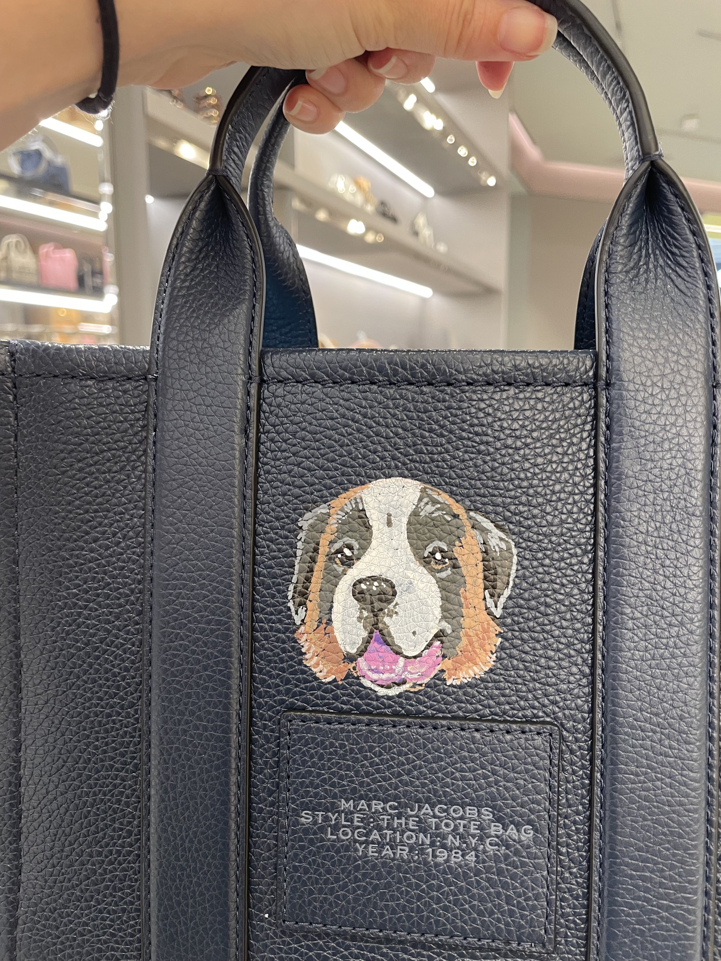 Saint bernard pet memorial Marc Jacobs tote bag