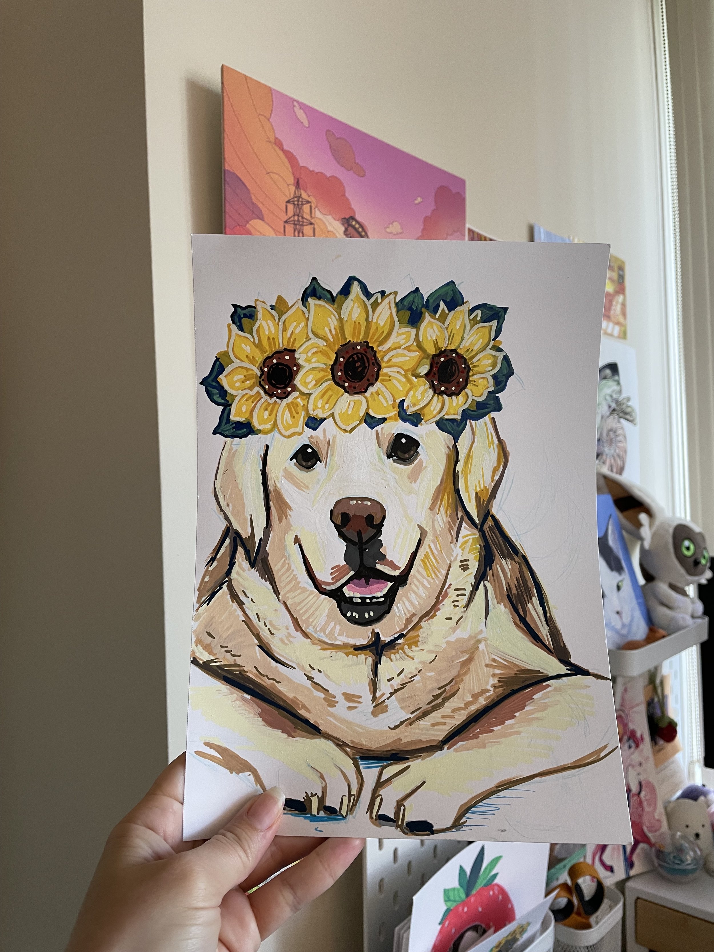 Labrador retreiver dog 7 x 10 acrylic marker