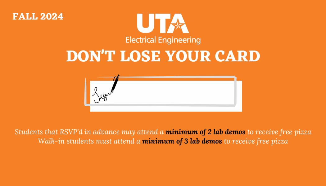 orange engineering punch card for a social event - back side