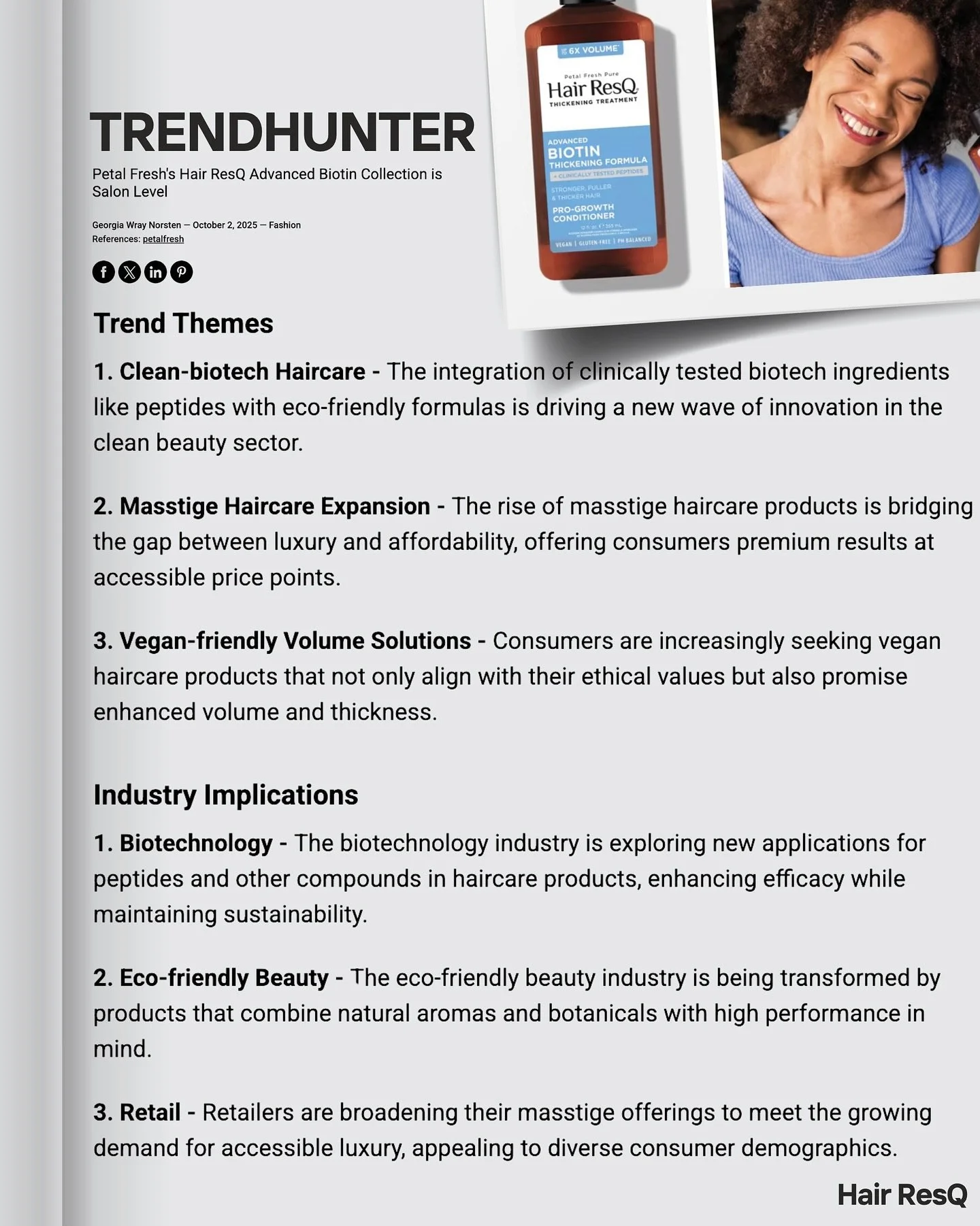 &ldquo;Salon Level&rdquo; - Hair ResQ&rsquo;s Advanced Biotin Collection🥇@hairresq @trend_hunter