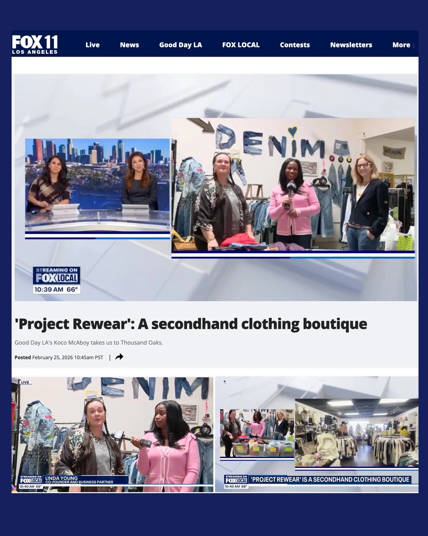 @FoxLA &lsquo;Good Day LA&rsquo; stopped by @project.rewear to chat all things sustainable shopping👖