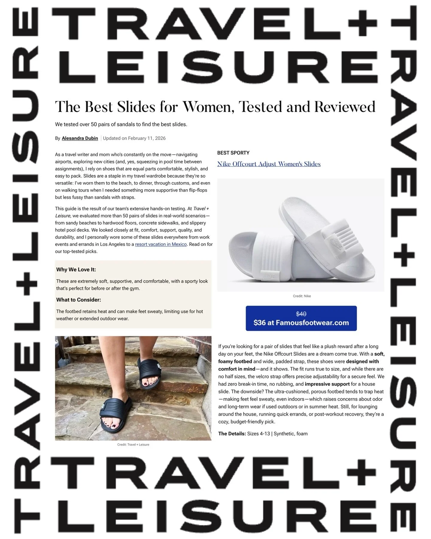 The best slides for women available @famousfootwear 🏅 @travelandleisure @nike